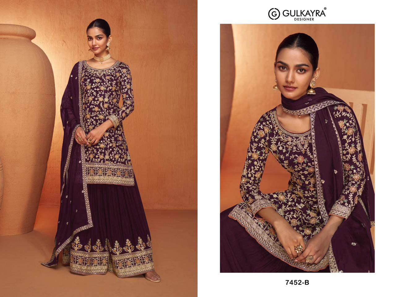 Jhanvi By Gulkayra Real Chinon Wedding Wear Designer Readyamde Suits Wholesale Price In Surat